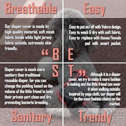 kyeese Sports Reusable Female Dogs Diapers Breathable 3 Pack Dog Wraps with Inside Pocket Waist 21-27 for Medium Dogs