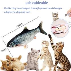 Ddzmz Cat Toys for Indoor Cats Interactive, Cat Kicker Fish Realistic Plush Simulation Electric Wagging Fish Refillable Catnip Cat Toys Interactive Pets Pillow Chew Bite Kick for Cat Kitten Kitty 11''