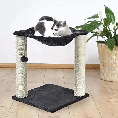 Cat Furniture Activity Center Play House Pet Cat Sisal Scratching Posts and Harmmock with Dangling Ball Toy for Small Kittens Cats Up to 11lbs Cat Furniture Activity Center Play House Pet Cat Sisal Scratching Posts and Harmmock with Dangling Ball Toy for Small Kittens Cats Up to 11lbs