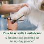 Moontay 7 Inches Dog Grooming Scissors Set, Reversible Thinning, Chunking, Curved, Straight Cat Pet Fur Trimming Blender Chunker Shears for Grooming Full Body, Professional Quality