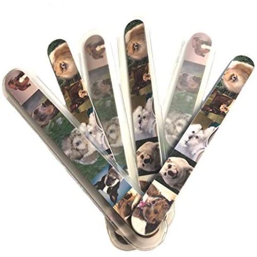 Warren London Nail Files w/Decorative Dog Images - 6 File Pack - 240 Grit for Human or Dog Use