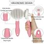KIRTI Self Cleaning Slicker Brush for Dogs and Cats, Pet Grooming Hair Brush with Pin,Improve Blood Circulation and Massage