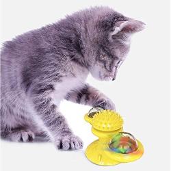 GenericBrands Windmill Cat Toy Turntable Teasing Pet Toy Scratching Tickle Cats Hair Brush Funny