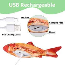 WOM Electric Fish Cat Toy Kicker Fish Toy Moving Wiggling Fish Realistic Interactive Flopping Pets Chew Bite Supplies