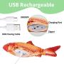 WOM Electric Fish Cat Toy Kicker Fish Toy Moving Wiggling Fish Realistic Interactive Flopping Pets Chew Bite Supplies