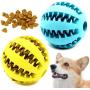 Youngever 2 Pack Dog Ball Toys for Pet Tooth Cleaning, Chewing, Fetching, IQ Treat Ball Food Dispensing Toys