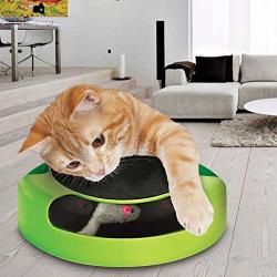 Yosoo Cat & Kitten Toy, Catch The Mouse Motion Cat Toy, Scratch Pad With Rotating Toy Mouse, Pet Cat Catch The Rotating Mouse Plush Moving Toy ,Cat Motion Chase Toy