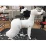 D-Wig Model Dog Only Grooming Practice White Dog Mannequin for Dog Groomers Reinforced Plastic