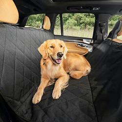 Plush Paws Products Hammock Waterproof Luxury Car Seat Cover with Pet Harnesses, Extra Large (Black) -USA Based