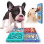 Chekue Dog Lick Pad and Slow Feeder Mat - Lick Mat for Pet Bathing, Dog Grooming Distraction and Dog Training (Square 4 Pcs)