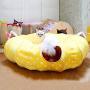 HOMEYA Cat Dog Tunnel Bed with Mat, Collapsible 3 Way Cat Tube Condo Play Toy with Peek Hole Fun Ball Indoor Outdoor Interactive Hideout Exercising House Toys for Valentine Pet Kittens Kitty Gifts