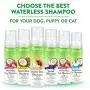 TropiClean Waterless Shampoos for Pets - Made in USA - No Rinse - Apply, Brush and Dry - Naturally Derived Ingredients - Soap Free - Great for Parks, Beaches, Hikes and Road Trips TropiClean Waterless Shampoos for Pets - Made in USA - No Rinse - Apply, Brush and Dry - Naturally Derived Ingredients - Soap Free - Great for Parks, Beaches, Hikes and Road Trips