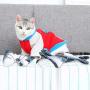ocijf179 Pet Toy 1 Set Simulation Fish Shark Shaped Animals Funny Pet Cat Plush Toys Accessory - Gray + White