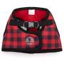 The Worthy Dog Printed Harness Buffalo Plaid Red and Black Plaid Pattern Harness with Padded Mesh Velcro Adjustable, Outdoor, Easy Walk Vest for Small Medium Large Dogs, Red/Black Color