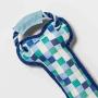 BOOTS & Barkley Toss Squeaky Rope Bone Tug Dog Toy Blue Multi Color Checks