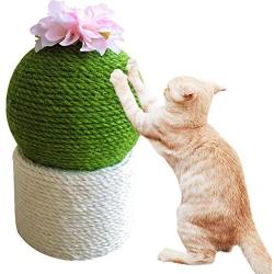 BeiXiaoFen Funny Cactus with Flower Cat Scratching Board pet Scratch Post Cat Interactive Toys