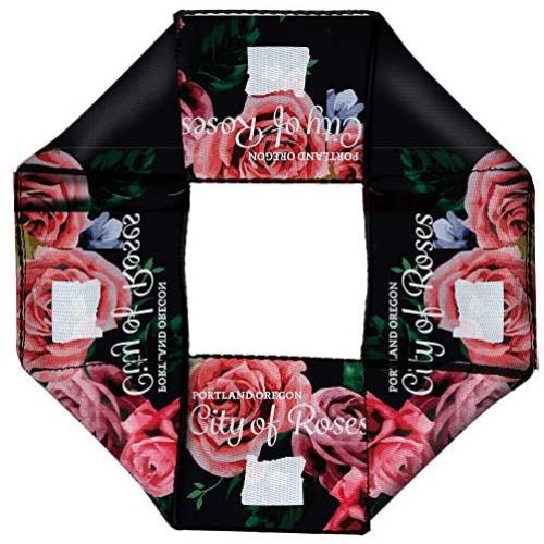 Buckle-Down Dog Toy Octagon Flyer Oregon Silhouette Portland Oregon City of Roses Roses White