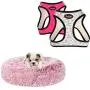 Poohoo 2 Pack Step-in Double Layers Mesh Dog Vest Harness Adjustable for Small Medium Dogs (L(Chest:19.2''-21.7''), Beige and Pink), Calming Faux Fur Donut Cuddler Dog Bed Poohoo 2 Pack Step-in Double Layers Mesh Dog Vest Harness Adjustable for Small Medium Dogs (L(Chest:19.2''-21.7''), Beige and Pink), Calming Faux Fur Donut Cuddler Dog Bed