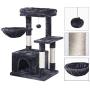 BEWISHOME Cat Tree Condo with Scratching Post Cat Tower Padded Plush Perch and Cozy Basket for Kitten MMJ11