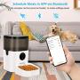 TTPet Automatic Cat Feeder with App Control, Timed Dog Food Dispenser, 4L Capacity, Bluetooth Enabled, Portion Control, Voice Recording, Timer Programmable up to 8 Meals a Day