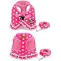 Cute Small Dog Harness, Ladies Polka Dots Dog Vest Harness Set with Pink Leash and Bowknot Collar, 3 in 1 Girl Style Vest Harness Set for Puppy and Cat (L, Pink) Cute Small Dog Harness, Ladies Polka Dots Dog Vest Harness Set with Pink Leash and Bowknot Collar, 3 in 1 Girl Style Vest Harness Set for Puppy and Cat (L, Pink)