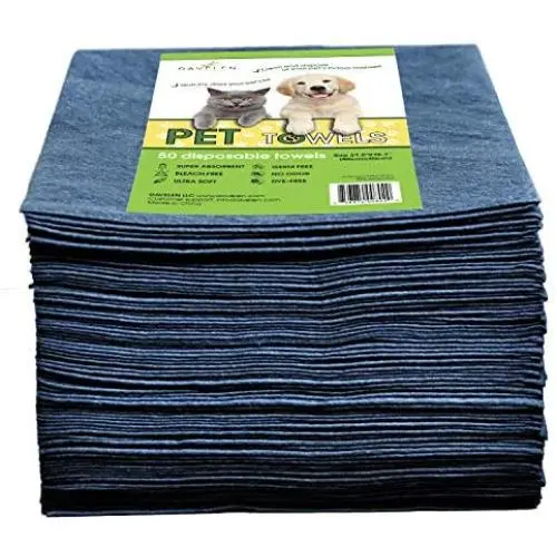 DAVELEN Disposable Pet Towels (50-Pack), Super Absorbent, for Small, Medium, Large Dogs & Cats | Paws, Fur, Body Use | Bleach and Dye Free, Hygienic, Ecofriendly | Towels Size: 31.5'' x 15.5'' (Black) DAVELEN Disposable Pet Towels (50-Pack), Super Absorbent, for Small, Medium, Large Dogs & Cats | Paws, Fur, Body Use | Bleach and Dye Free, Hygienic, Ecofriendly | Towels Size: 31.5'' x 15.5'' (Black)