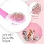 PETPOPO 2 Colors Pet Grooming Brush,One Button to Self Cleaning,Round Head Steel Needle with Strong Flexibility,Fits The Hair And Promotes Blood Circulation,Sicker Brush,for Dog and Cat and Small Pets PETPOPO 2 Colors Pet Grooming Brush,One Button to Self Cleaning,Round Head Steel Needle with Strong Flexibility,Fits The Hair And Promotes Blood Circulation,Sicker Brush,for Dog and Cat and Small Pets