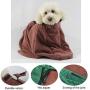 Dog Bathrobe Towel, Fast Drying Dog Bag, Microfiber Bathrobe Powerful Absorbent Zipper Pet Cat Bath Robe for Puppy Small Medium Dogs