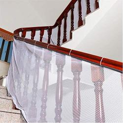 Banister Guard, Safe Rail, Deck Balcony & Stairway Safety Net for Indoor and Outdoor 10ft L x 2.5ft H - Baby Proofing, Child Safety, Stair Railing Net; Pet; Toy; Protector