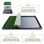 Upgrade Large Dog Grass Pad with Tray (35’’X23.2’’), Artificial Grass Mats Washable Pee Pad and Professionally Pet Toilet Potty Tray, Replacement Dogs Turf Potty Training for Indoor Outdoor Apartment