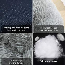 Hopeseily Dog Round Beds Comfortable Donut Dog Bed for Large Medium Dogs, Anti-Slip, Waterproof Base, Machine Washable, Faux Fur Cushion Bed