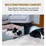 Orthopedic Pink Pet Beds for Small and Medium Dogs Calming Bed 25’’x21’’ Bolster Anxiety Dog Beds Padded Rim Bolster Pet Sleeping Sofa Bed with Warmer for Dogs and Cats