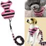 BroBear Pet Stripes Vest Mesh Harness and Leash Set with Rhinestones for Cats & Small Dogs