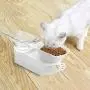 Legendog Cat Food Bowls, Double Cat Bowls Elevated Cat Bowls Raised Cat Bowls, 15° Tilted Elevated Cat Bowls to Protect The Neck for Cat and Small Dog (White&Clear) Legendog Cat Food Bowls, Double Cat Bowls Elevated Cat Bowls Raised Cat Bowls, 15° Tilted Elevated Cat Bowls to Protect The Neck for Cat and Small Dog (White&Clear)