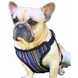 Dog Harness - Soft Padded no Pull Multicolored Mayan Design Step in Vest - Handmade