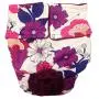 Barkertime Dog Diapers - Made in USA - Purple Flower on White Premium Waterproof Dog Diaper, L, Without Tail Hole for Incontinence, Housetraining and Dogs in Heat