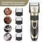 Pet Clippers-Professional Electric Pet Hair Shaver with 4 Guard Combs ,Cordless & Rechargeable, Dual Stainless Steel & Ceramic Blades, Cat & Dog Grooming, Trimming, Shaving, Clipping, Highly Portable