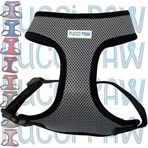 Pucci Paw Dog Harness No Pull Easy Walk for Dogs Cushioned Extra Padding Comfortable Mesh Pet Harness Breathable All Weather Light Weight Strong Puppy Small Medium Large Dog