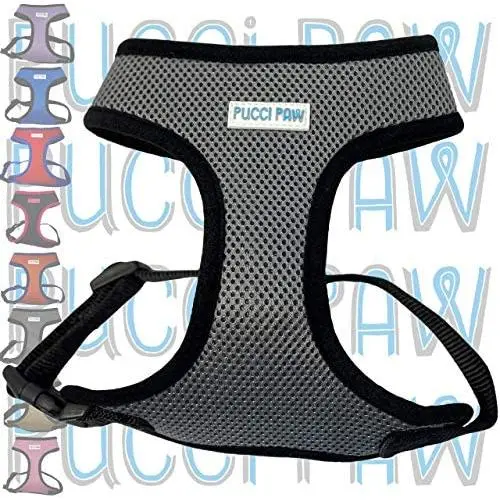 Pucci Paw Dog Harness No Pull Easy Walk for Dogs Cushioned Extra Padding Comfortable Mesh Pet Harness Breathable All Weather Light Weight Strong Puppy Small Medium Large Dog