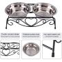 Raised Dog Bowls, Double Dog Bowls Cat Food Water Bowls Feeder Dishes Rack Stand Stainless Steel