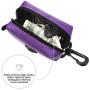Outus 6 Pieces Dog Poop Bag Dispenser Dog Poop Bag Holder Leash Attachment Pet Waste Bag Dispenser Zippered Pouch Pet Poop Pickup Dispenser with Hook for Walking Running Hiking, Purple Blue Black