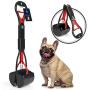 DEGBIT Non-Breakable Pet Pooper Scooper for Large and Small Dogs, Long Handle Portable Dog Pooper Scooper, High Strength Materials & Durable Spring, Easy to Use, Great for Lawns, Grass & Gravel (Red)