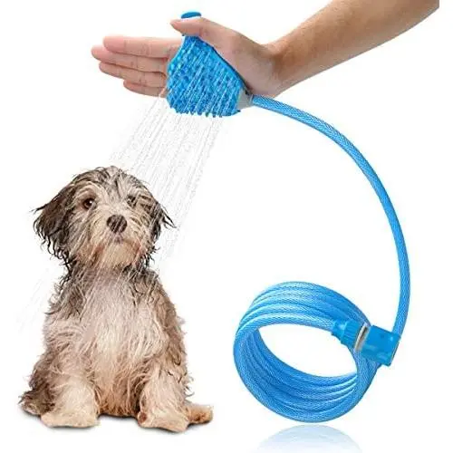 TOP STAR Pet Bathing Tool,Wearable Combination Shower Sprayer&Scrubber with Soft Brush and Massage,Bath Tub/Outdoor Garden Use,Comes with 8′ Hose TOP STAR Pet Bathing Tool,Wearable Combination Shower Sprayer&Scrubber with Soft Brush and Massage,Bath Tub/Outdoor Garden Use,Comes with 8′ Hose