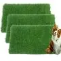 Hamiledyi Artificial Dog Grass Mat,Puppy Pee Pad Turf Rug Pet Indoor Replacement Potty Training with Drainage Holes for Dog Patio Lawn Decoration, 23.6”x 11.8”, 3PCS