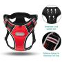 Dog Harness No Pull Adjustable Pet Harness Reflective Oxford Soft Breathable Nylon Oxford Vest for Small Medium Large Dog Red and Black