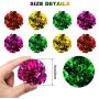 30 Pieces Random Glitter Pom Pom Balls Crinkle Balls Cat Toys Lightweight Shiny Cat Crinkle Balls for Cat Dog Pet Toys Supplies