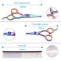 Winkeyes 5Pcs Pet Grooming Scissors Dog Cat Grooming Scissors Set 4CR Stainless Steel with Safety Round Tip, Heavy Duty Titanium Coated Grooming Scissors Kit, Thinning, Straight, Curved Shears Comb