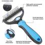VWMYQ-Pet Grooming Tool - 2 Sided Undercoat Rake for Cats and Dogs - Safe Dematting Comb for Easy Mats & Tangles Removing - No More Nasty Shedding and Flying Hair