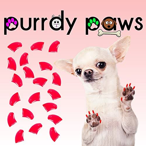 Purrdy Paws 40-Pack Soft Nail Caps for Dogs Claws RED