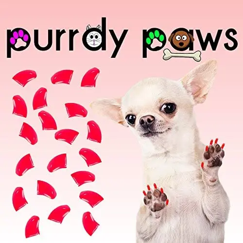 Purrdy Paws Soft Nail Caps for Dog Claws NEON RED Purrdy Paws Soft Nail Caps for Dog Claws NEON RED
